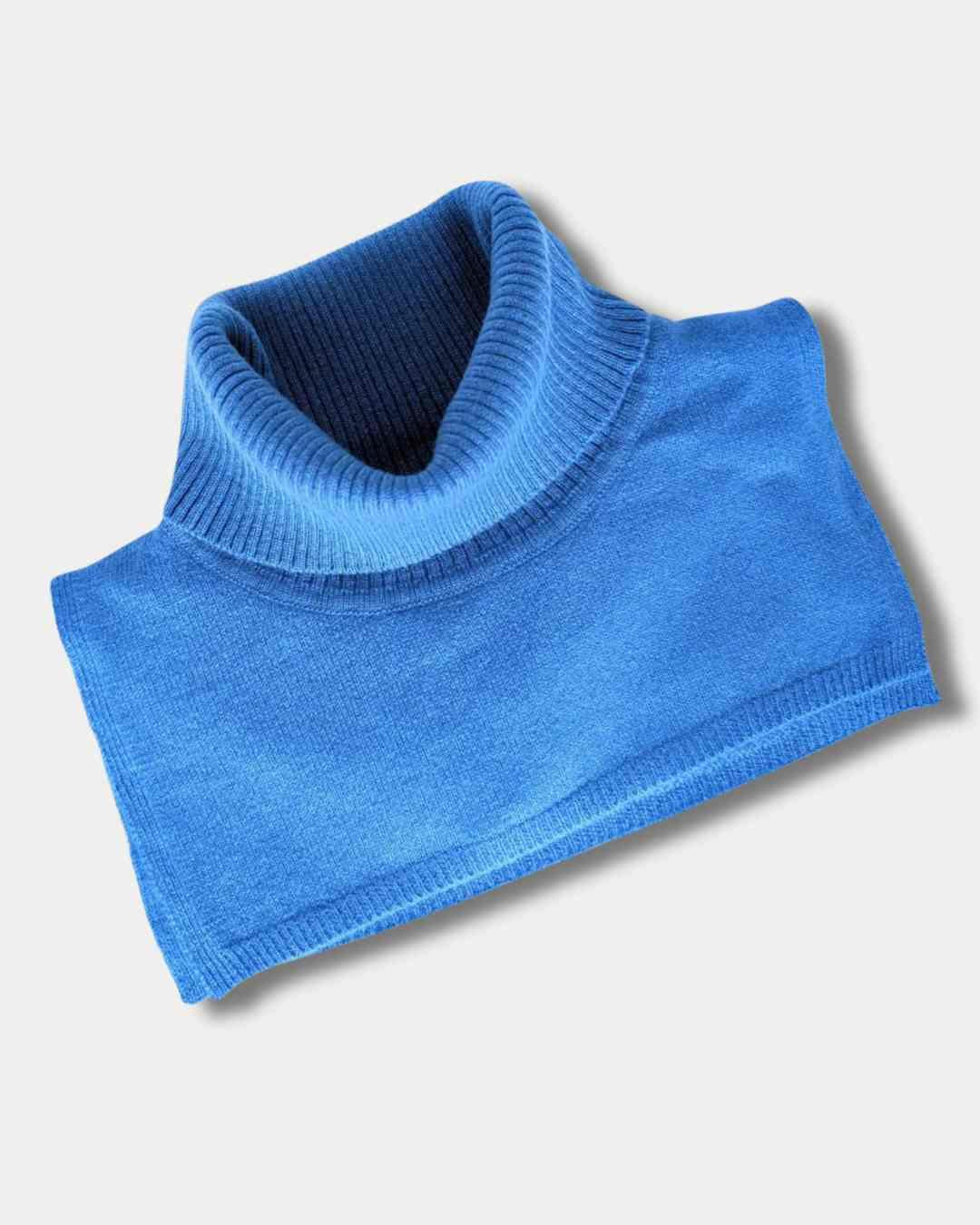 azure blue cashmere rollneck