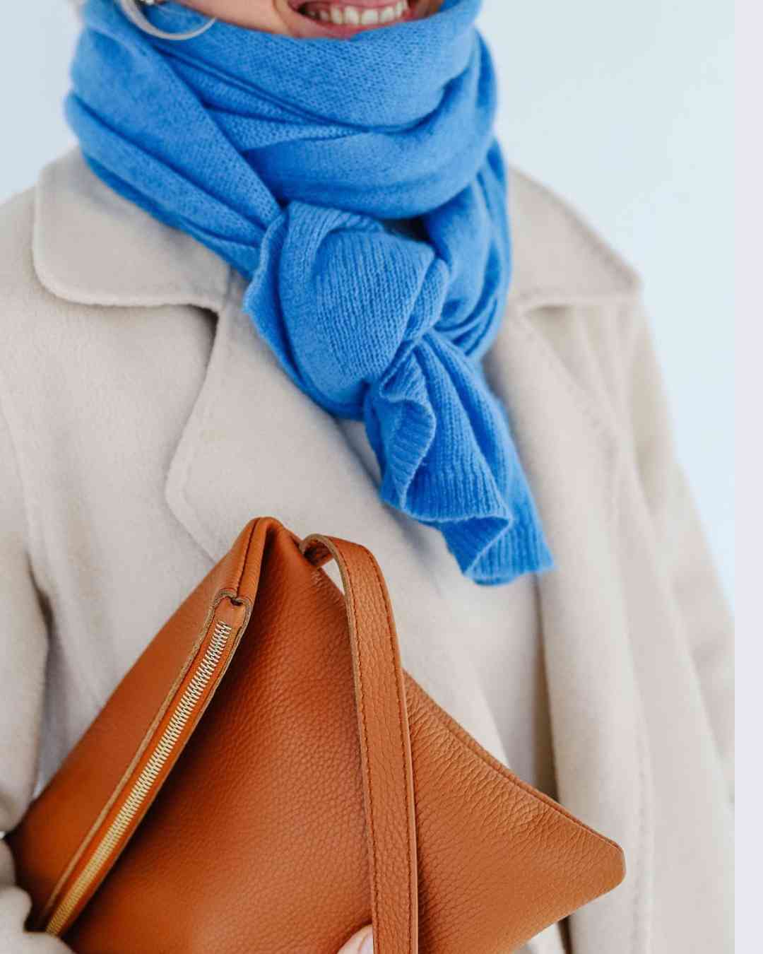 azure cashmere large scarf