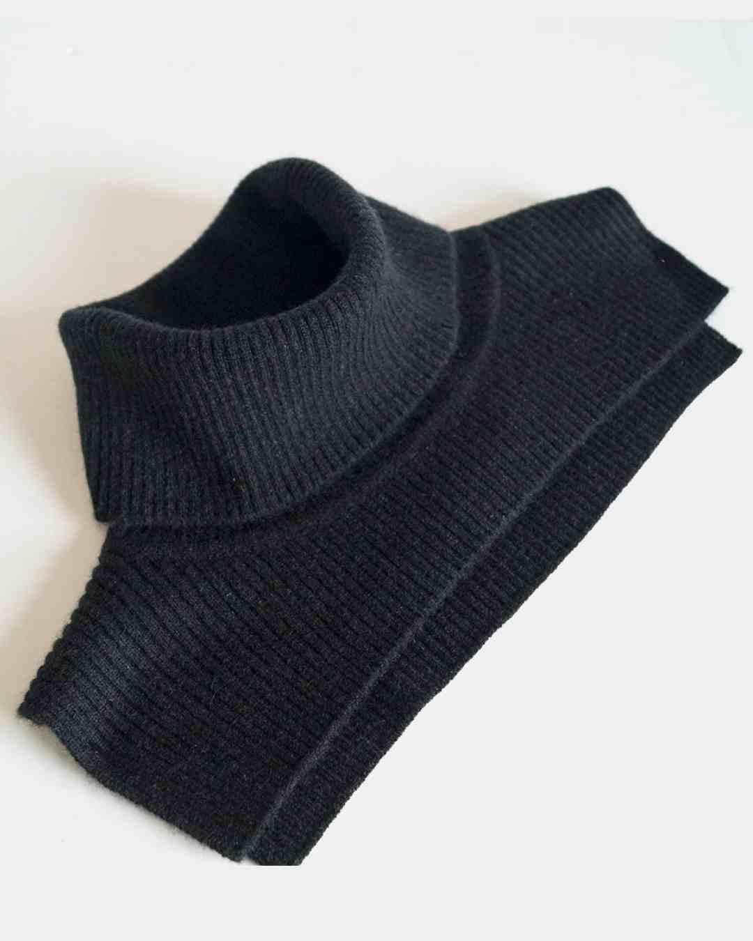 black pure cashmere turtleneck accessory women