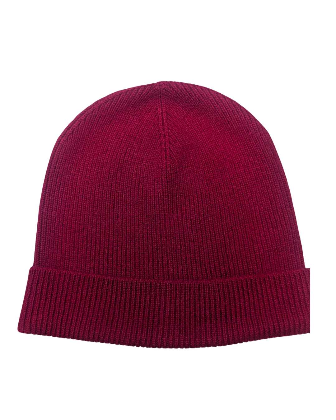 Wine Organic Mongolian Cashmere Ribbed Hat