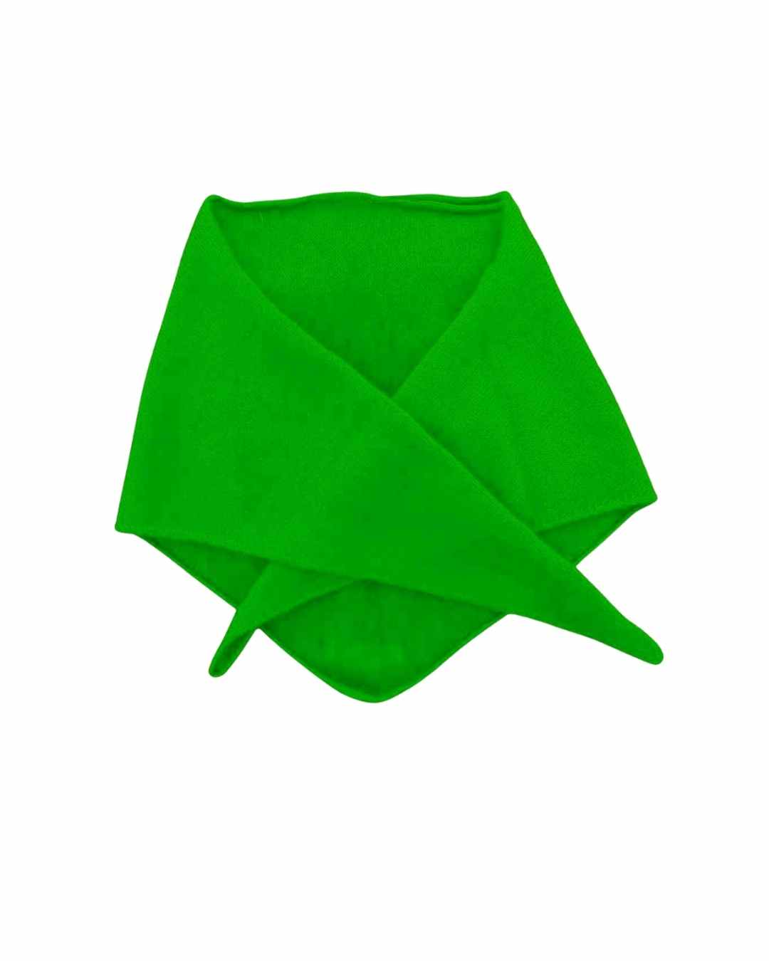 green pure cashmere bandana neck scarf