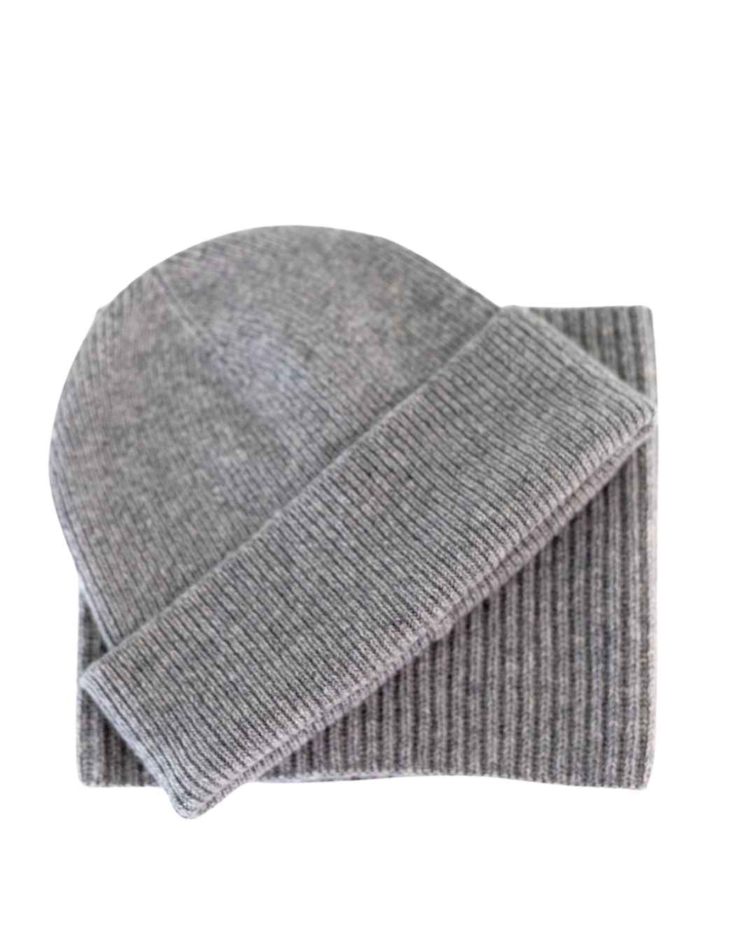 grey cashmere hat beanie snood gift set for men or women