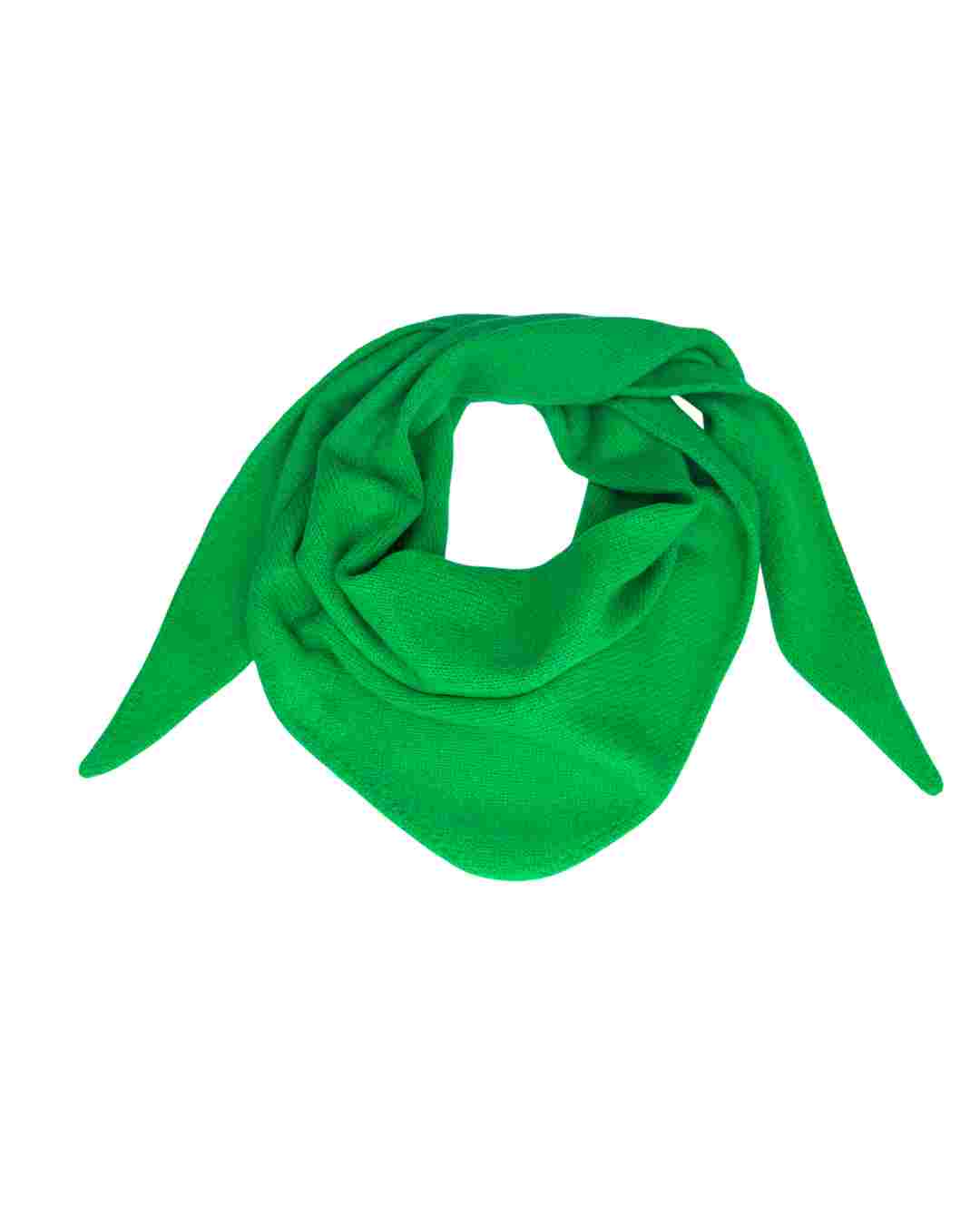 Irish Green pure cashmere triangle neck scarf, made in Mongolia with the softest cashmere