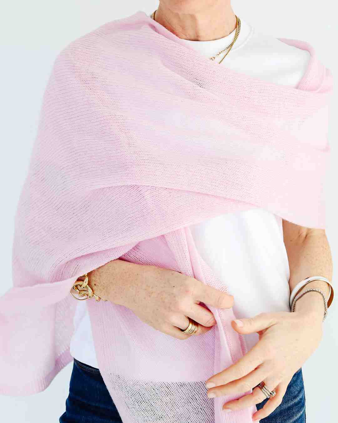peony pink cashmere scarf for summer