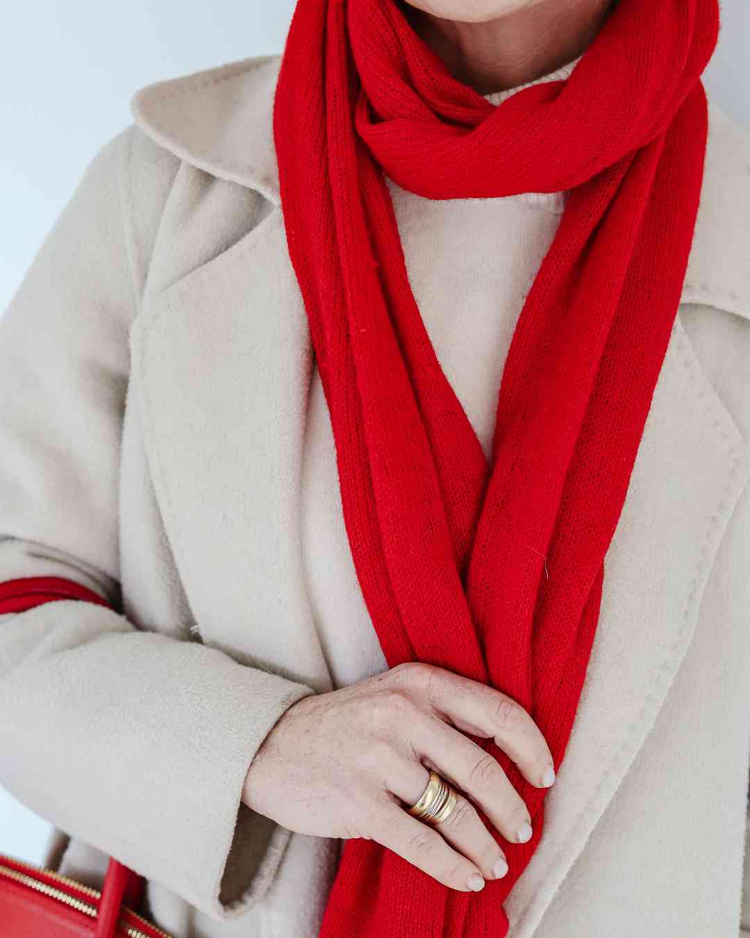 Red Cashmere Featherlight Scarf Wrap - Wear With Cashmere