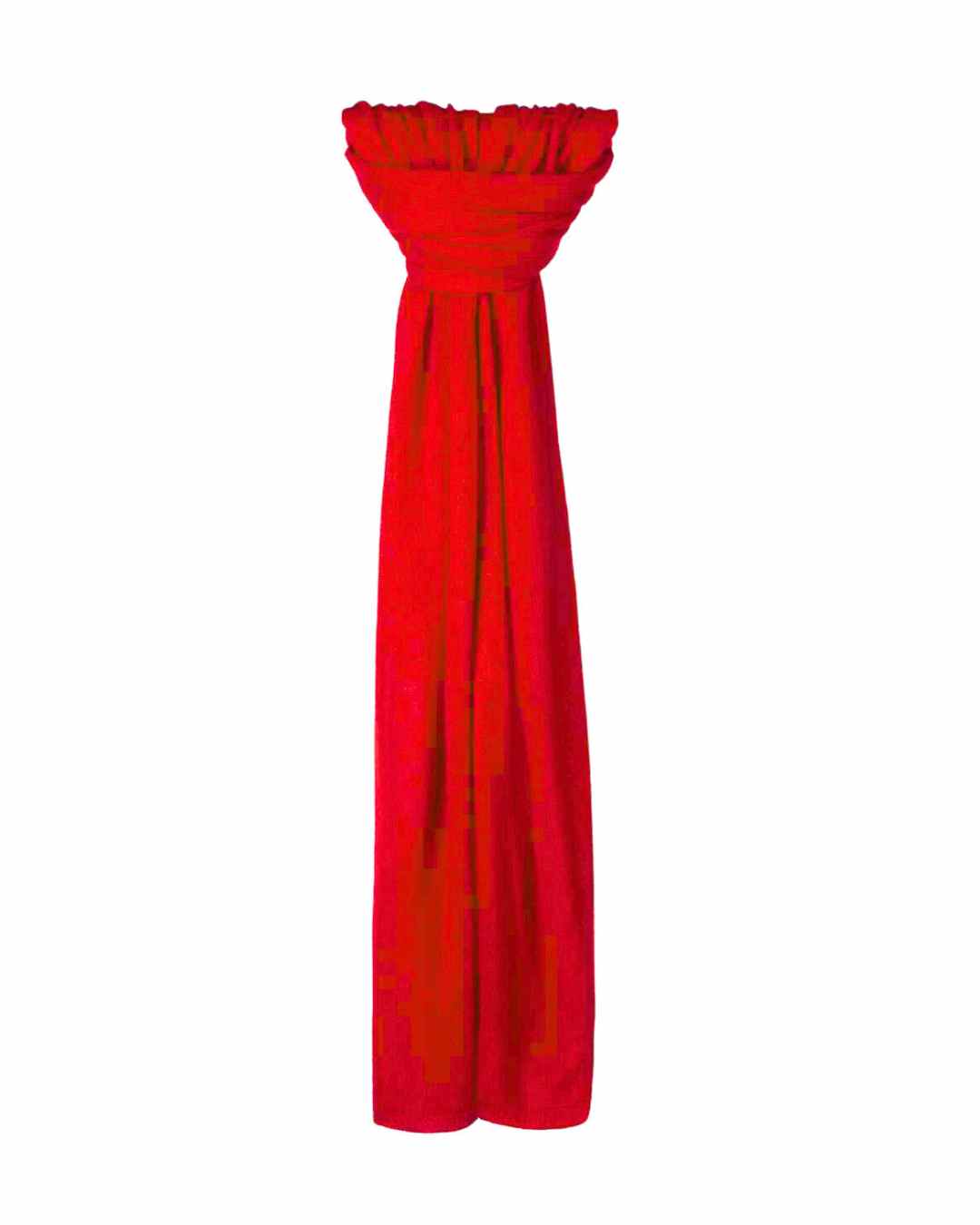 Red soft cashmere scarf, certified organic sustaiable Mongolian cashmere