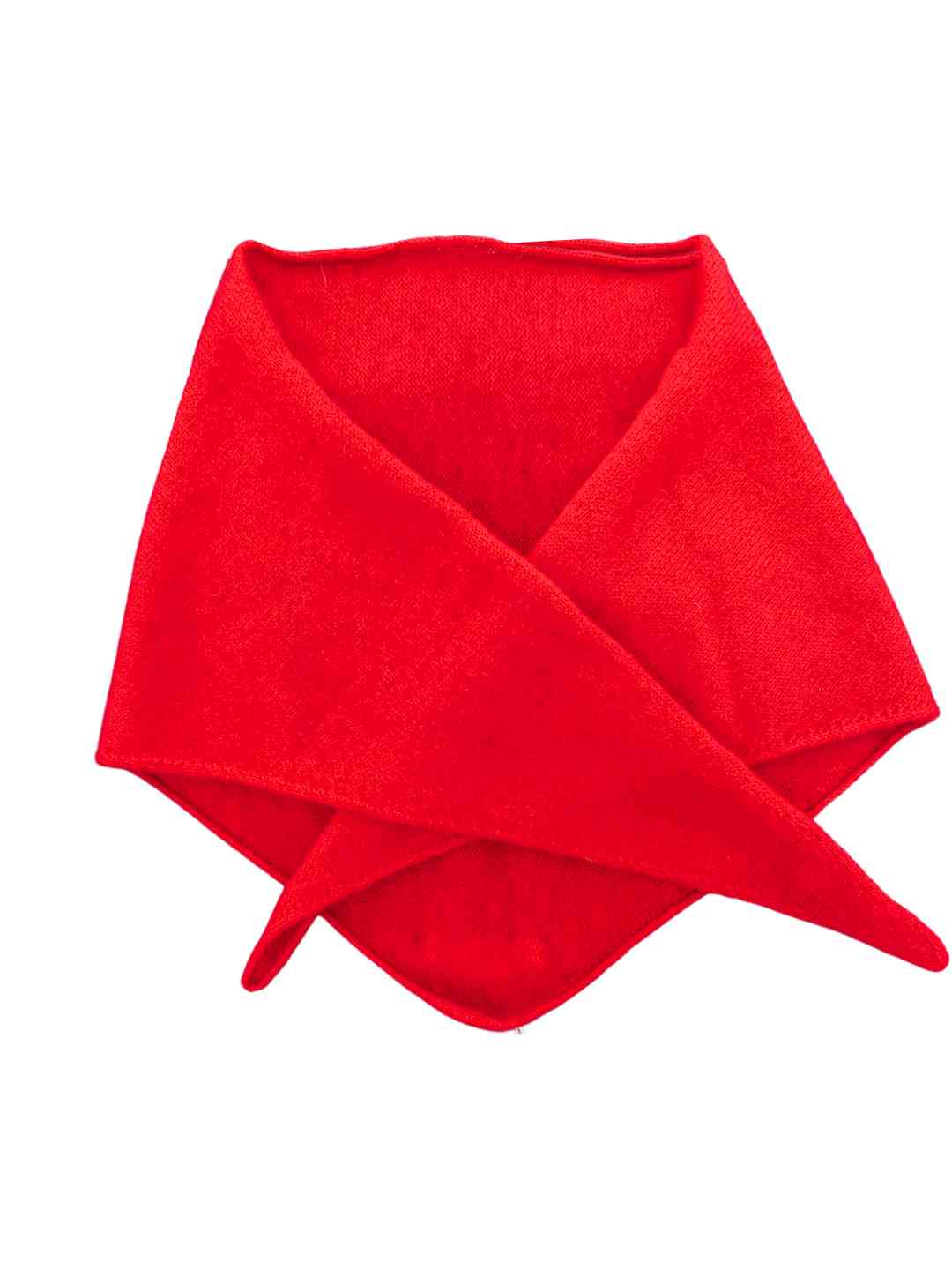 pure cashmere triangle scarf in red for women