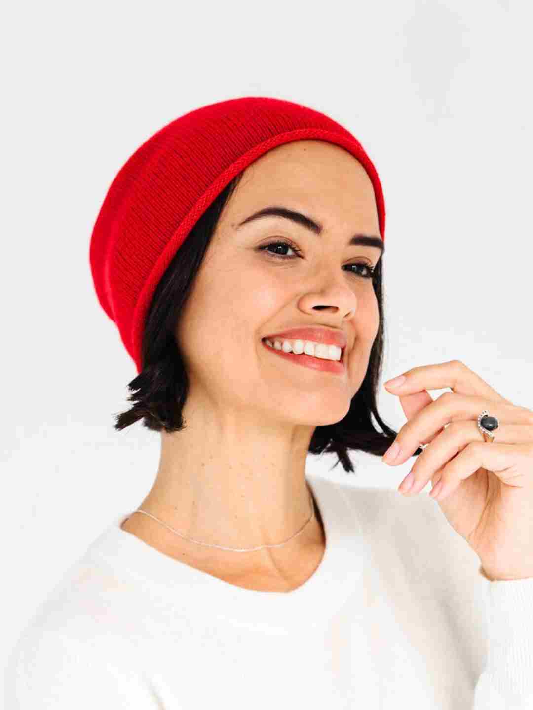 Red Cashmere Beanie