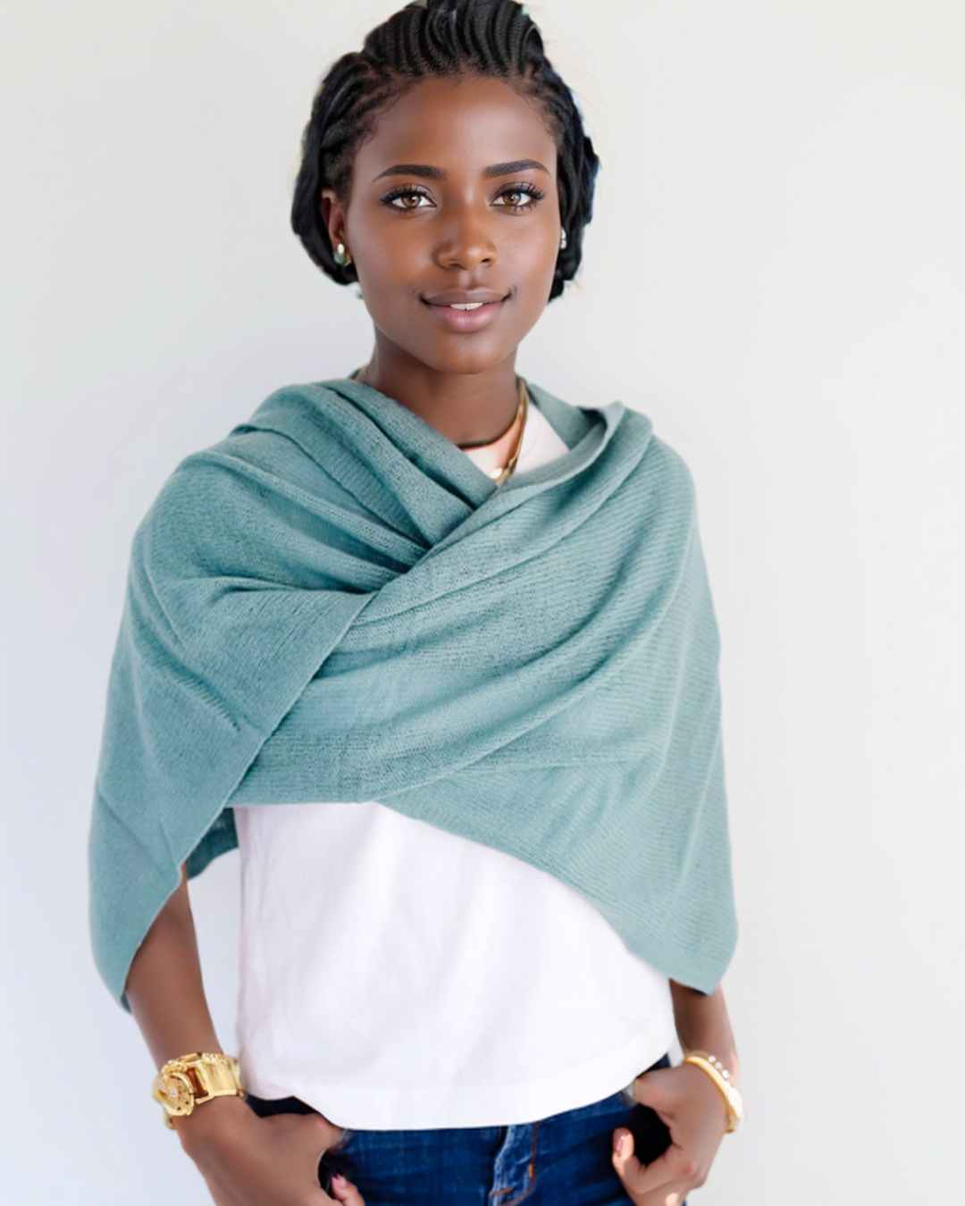 sage cashmere shawl