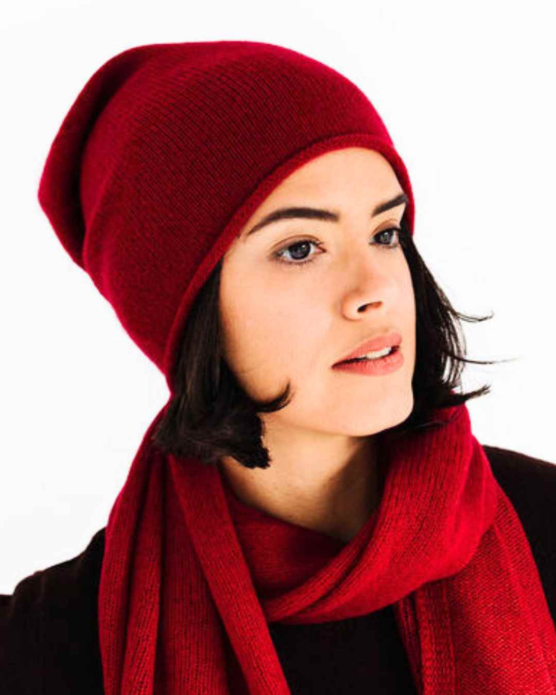 Wine Cashmere Hat | 100% Pure Cashmere Beanie | Designed in Ireland