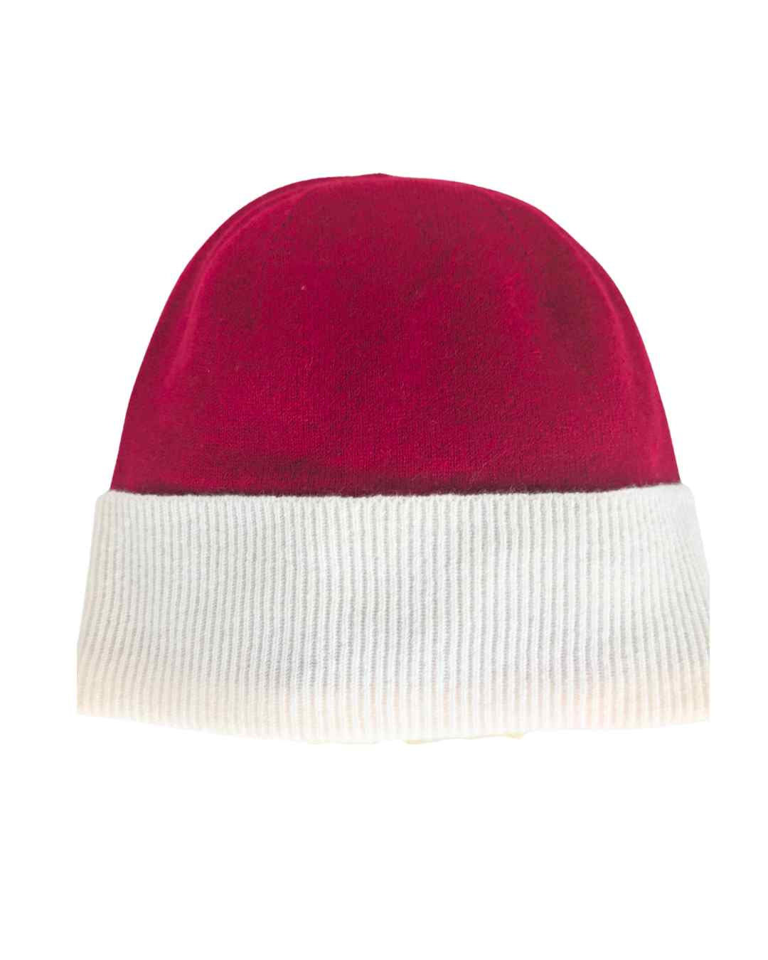 wine white cashmere beanie hat