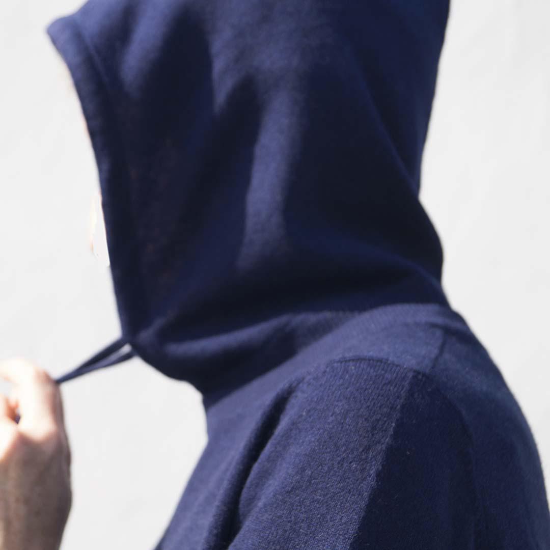 Navy Cashmere Hoodie