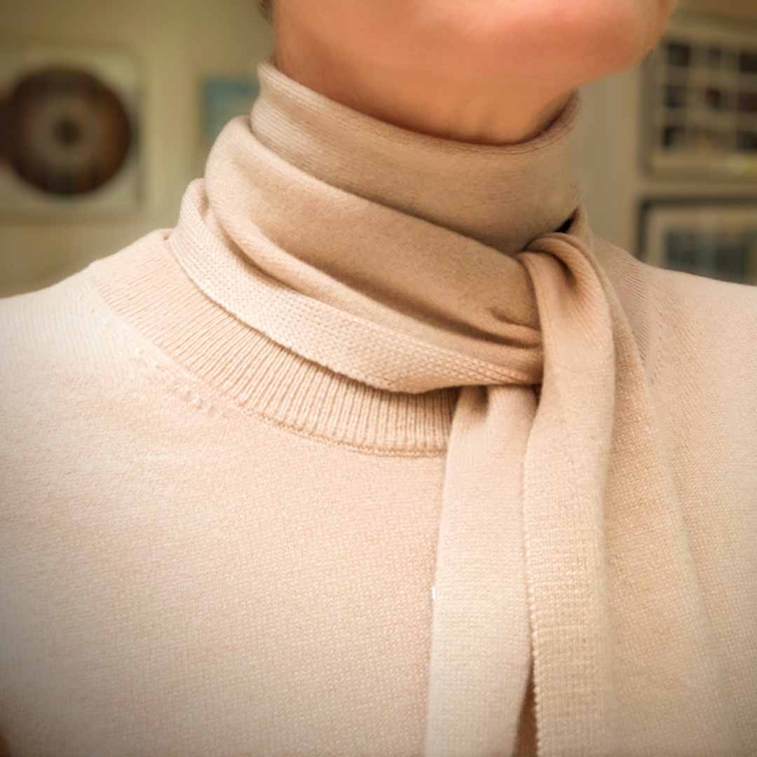 fawn pure cashmere scarf