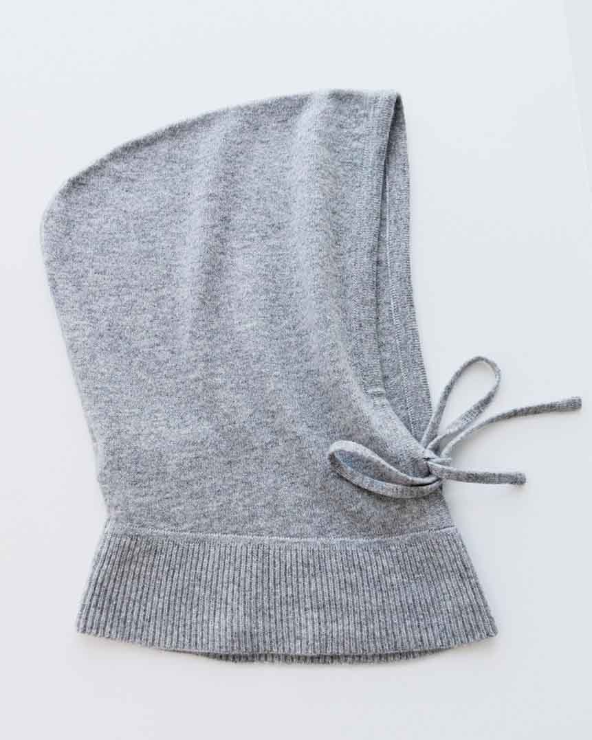 grey cashmere hoodie