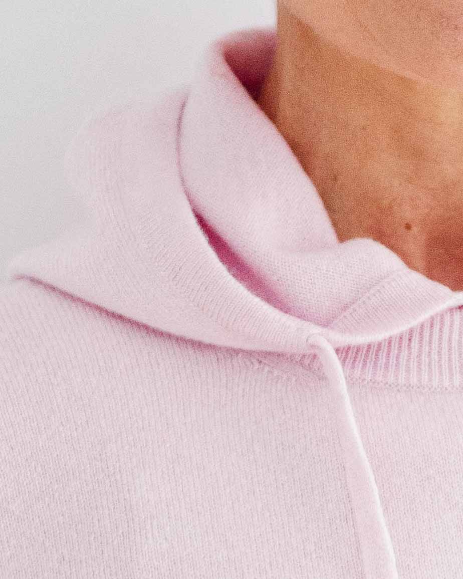 pink cashmere hoodie