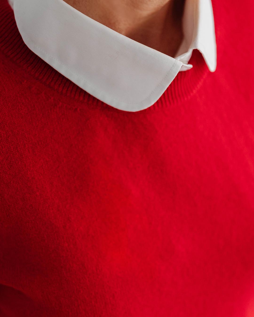red cashmere jumper