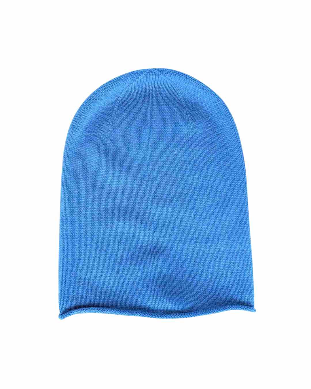 Azure Blue Pure Cashmere Beanie Hat