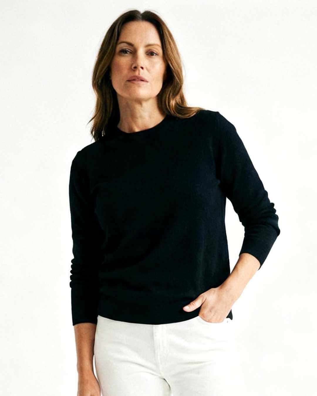 black pure cashmere jumper pullover WEARWITH