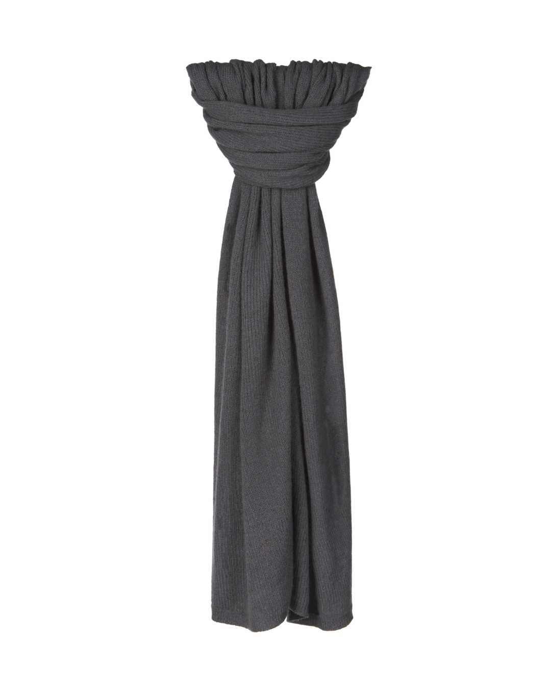 graphite Grey featherlight cashmere scarf SFA-certified organic Mongolian cashmere