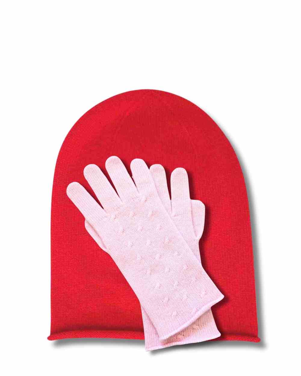 Cashmere Christmas gift for women Hat and Glove set