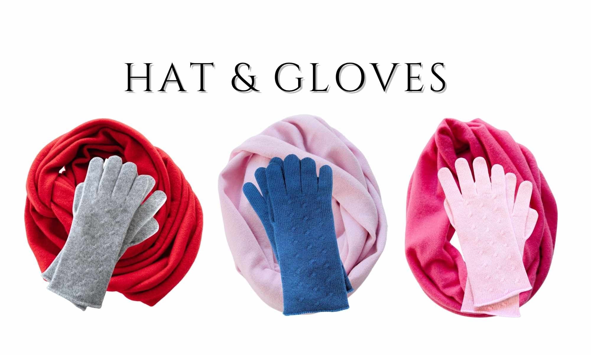 Women’s organic cashmere infinity scarf and gloves gift set by WearWith