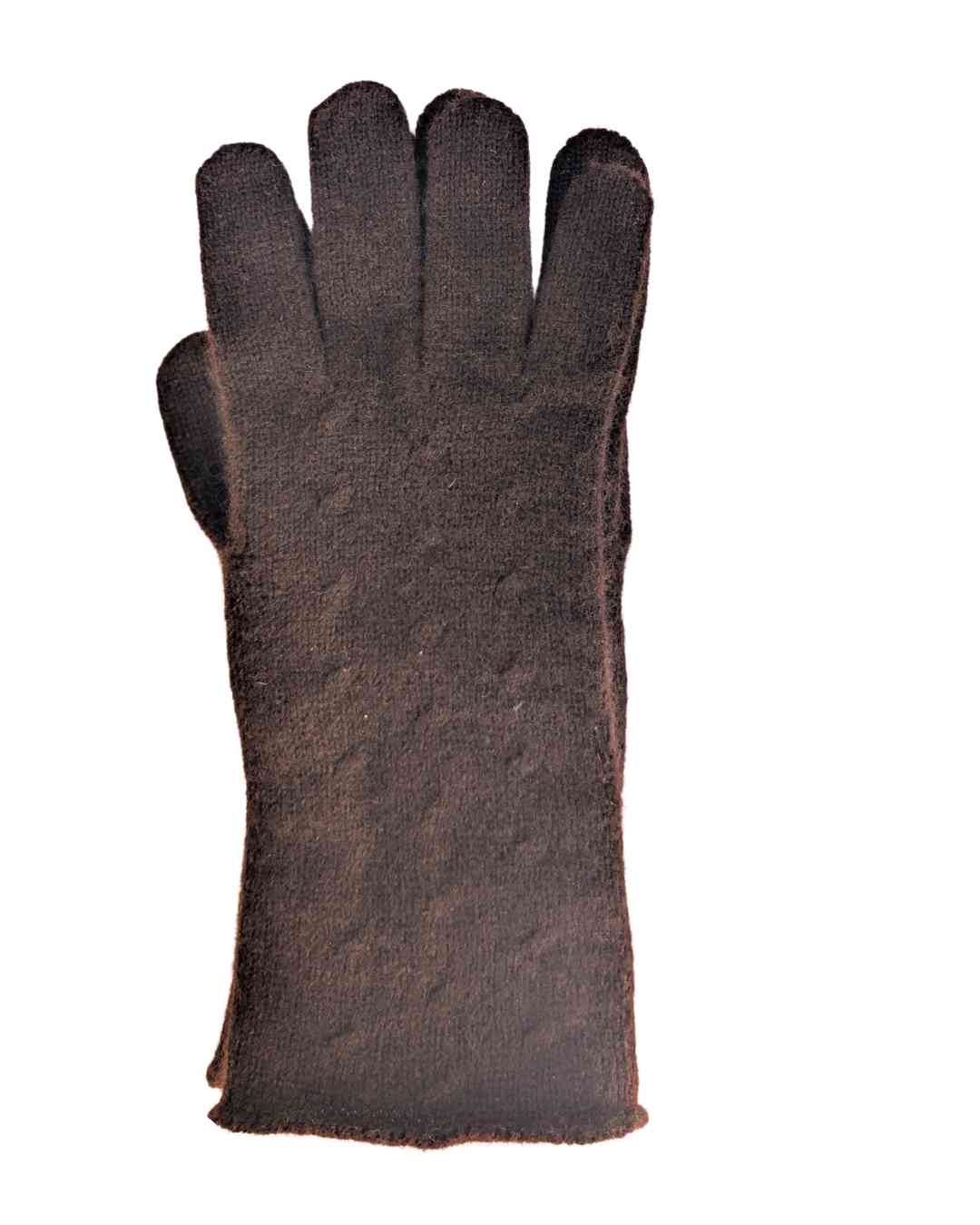 Brown cashmere gloves for women