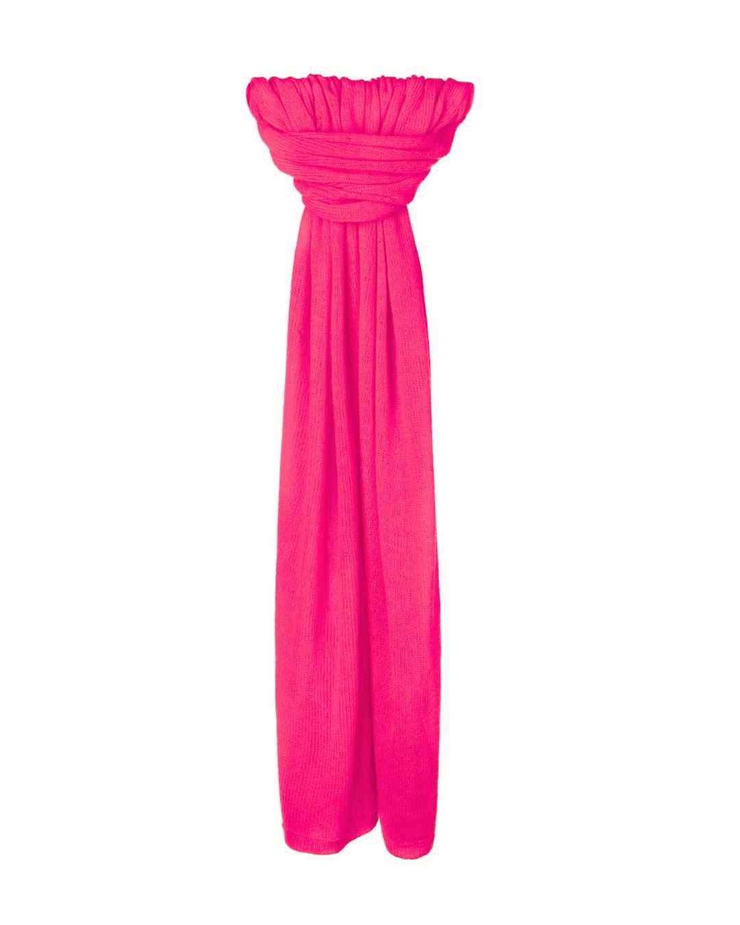 Fuschia Pink featherlight cashmere scarf SFA-certified organic Mongolian cashmere