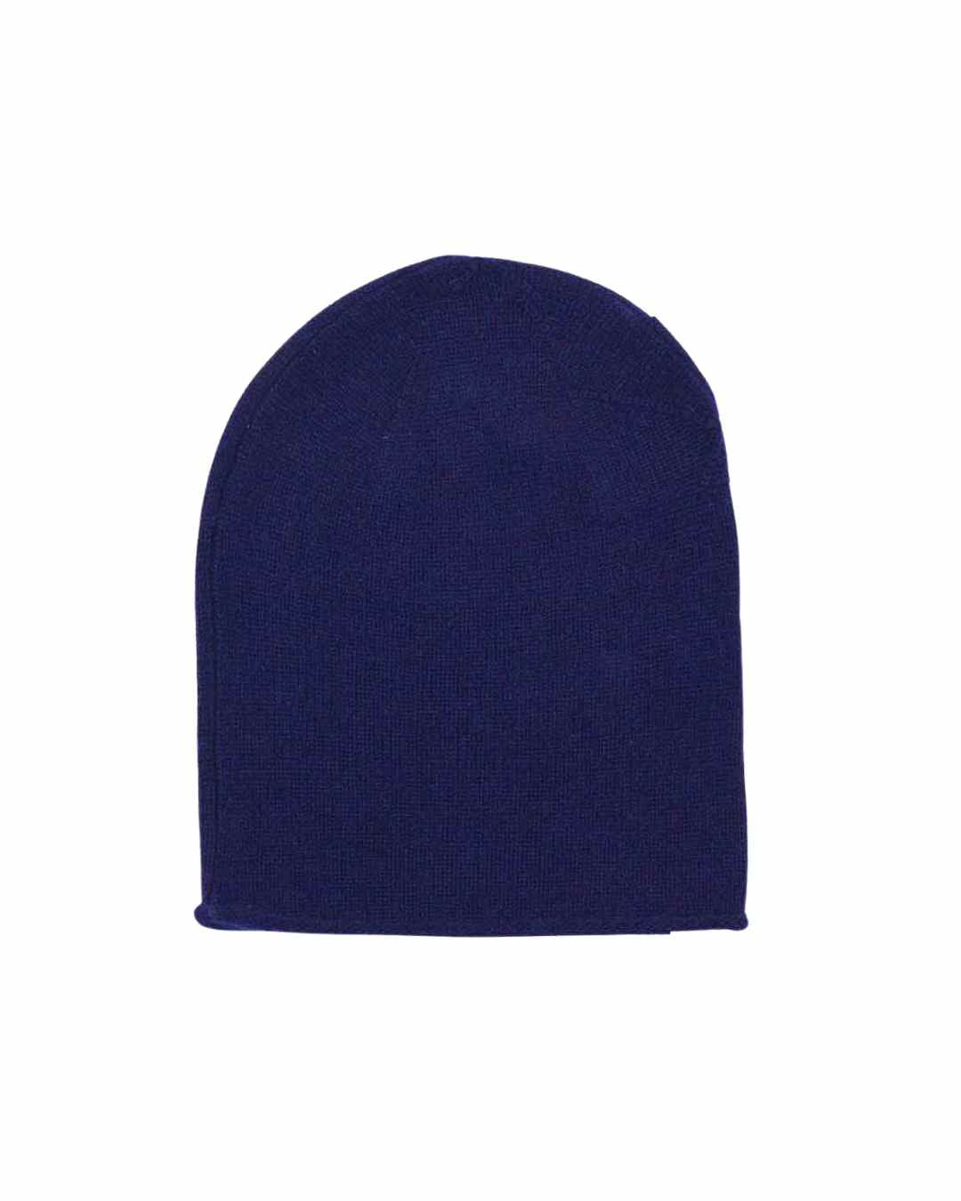 Navy cashmere hat made from organic Mongolian cashmere