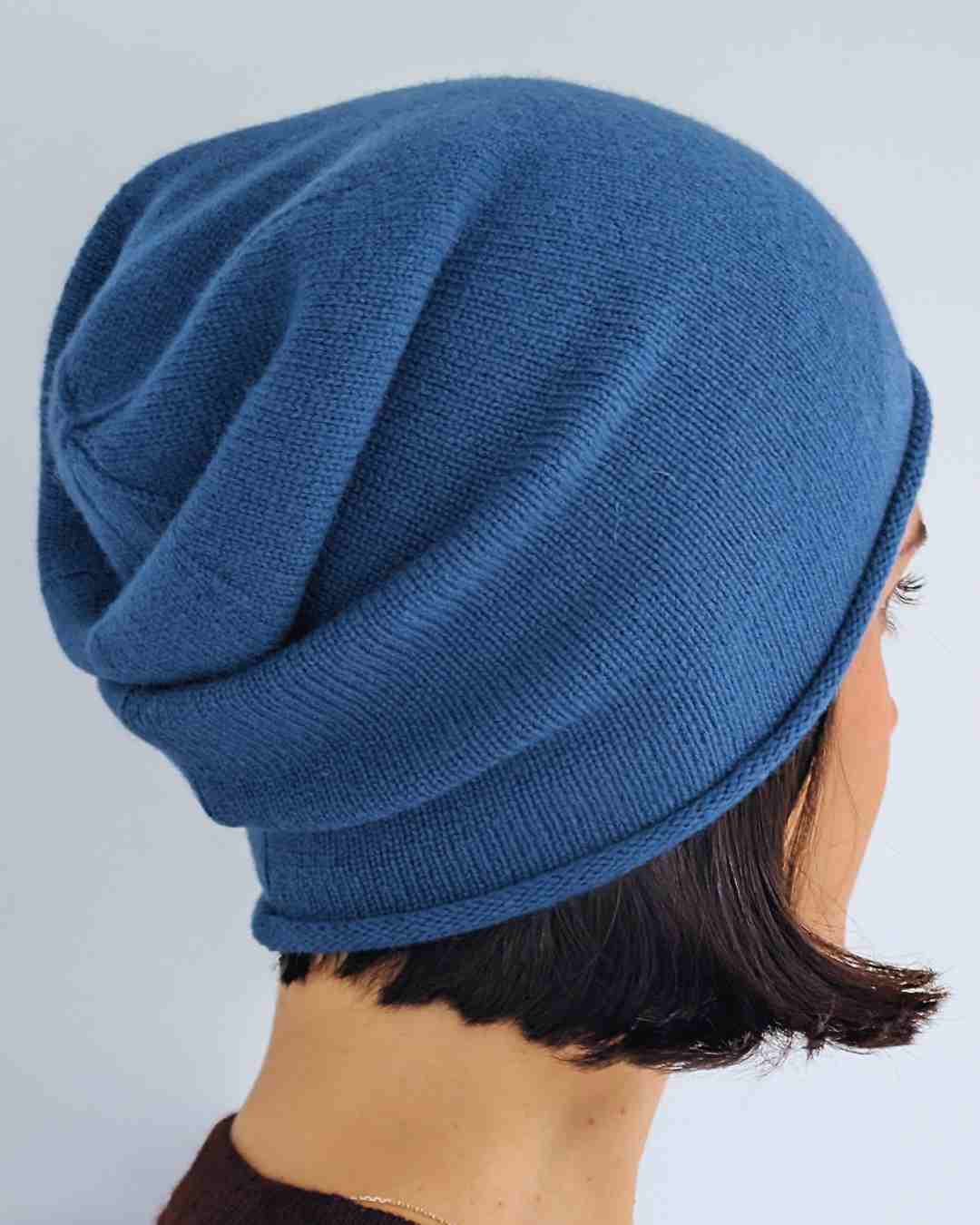 Ocean Blue Cashmere Beanie