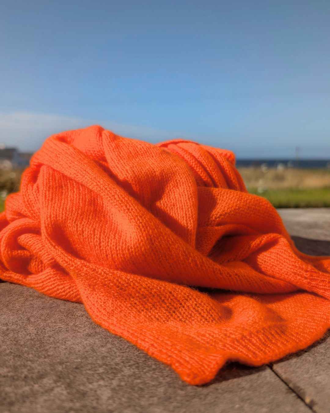 orange pure cashmere scarf from Ireland