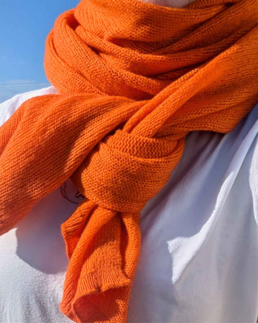 orange Featherlight cashmere scarf wrap