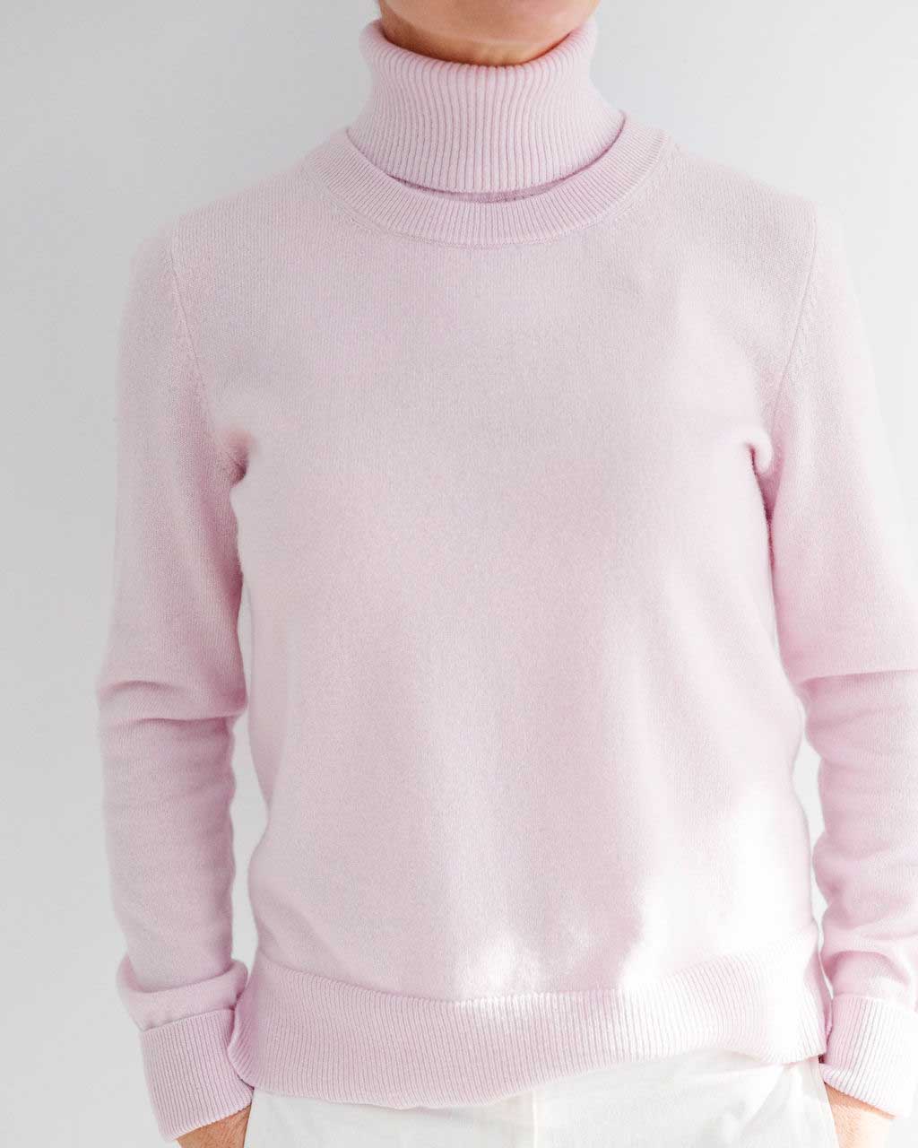 pink cashmere polo neck