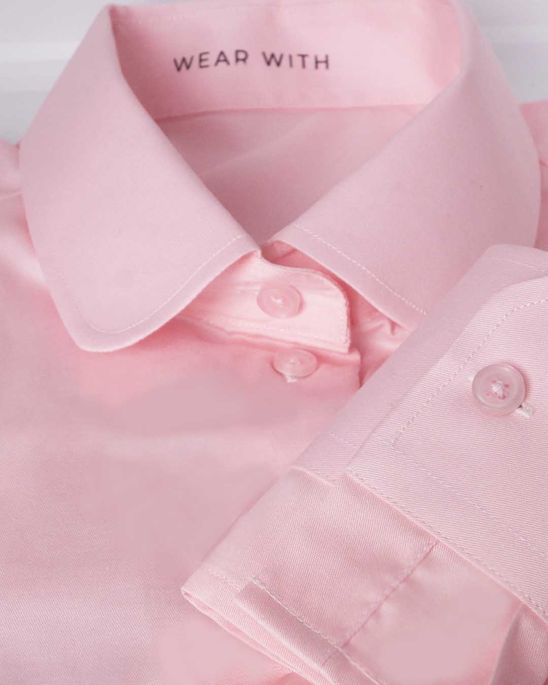 pink faux shirt collar cuffs