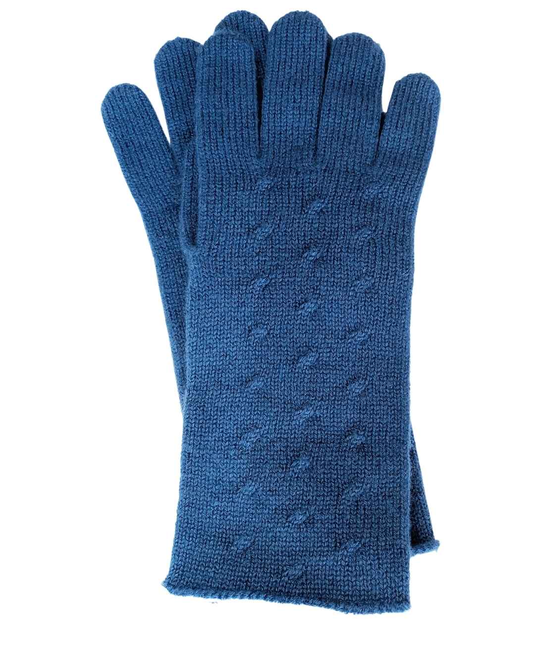 pure cashmere womens gloves in Ocean blue