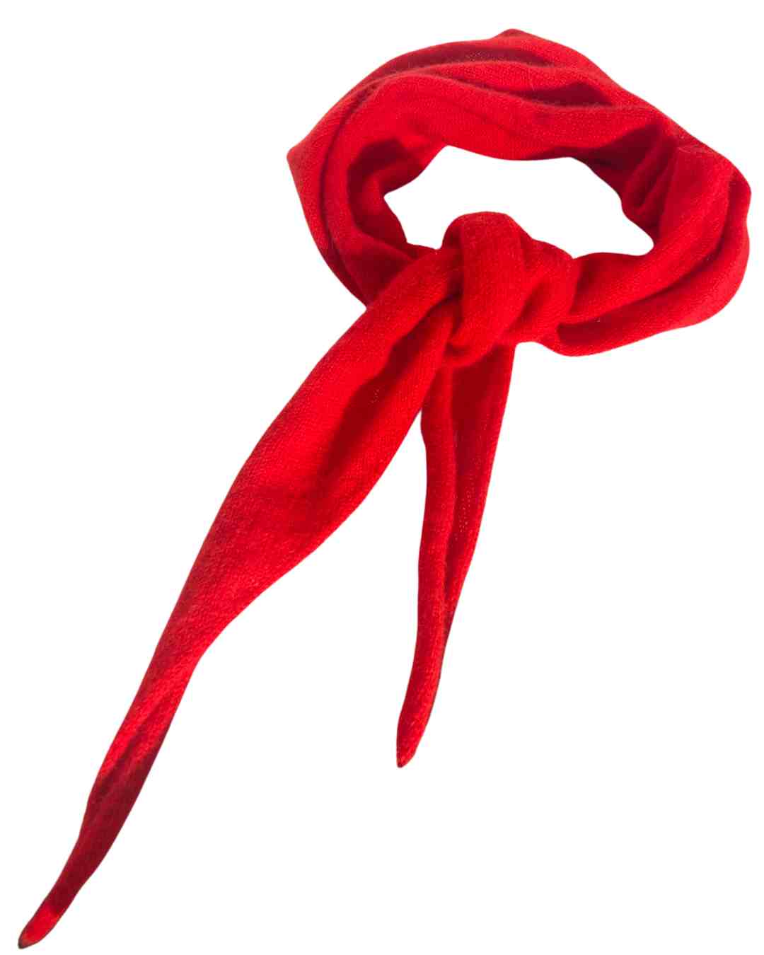 Red pure cashmere bandana scarf made from organic cashmere, designed in Ireland