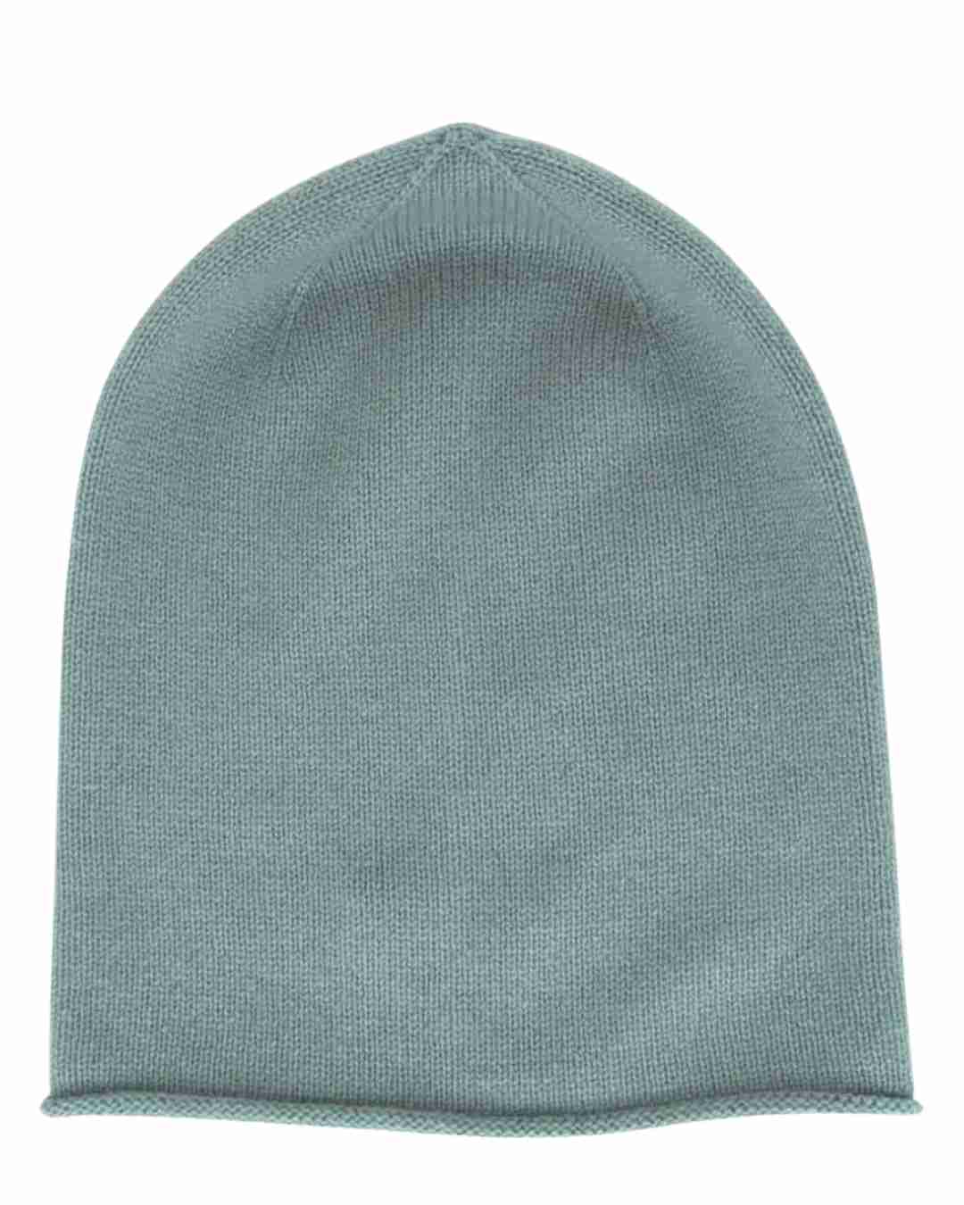 sage green pure cashmere hat beanie