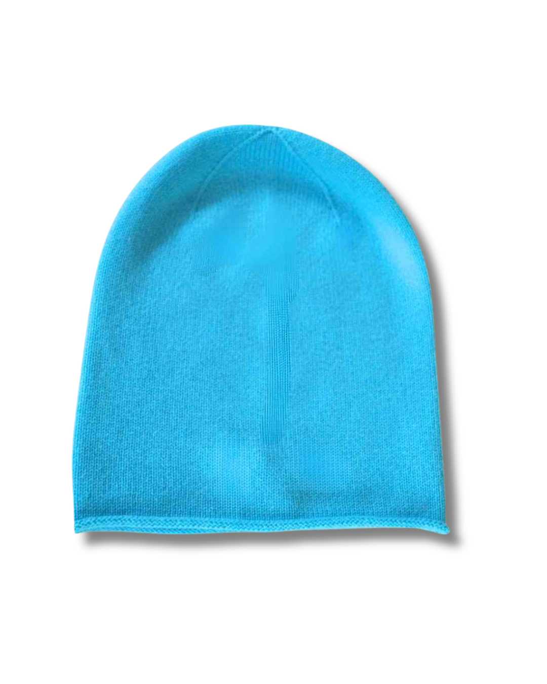 turquoise cashmere beanie hat for women, designed in Ireland