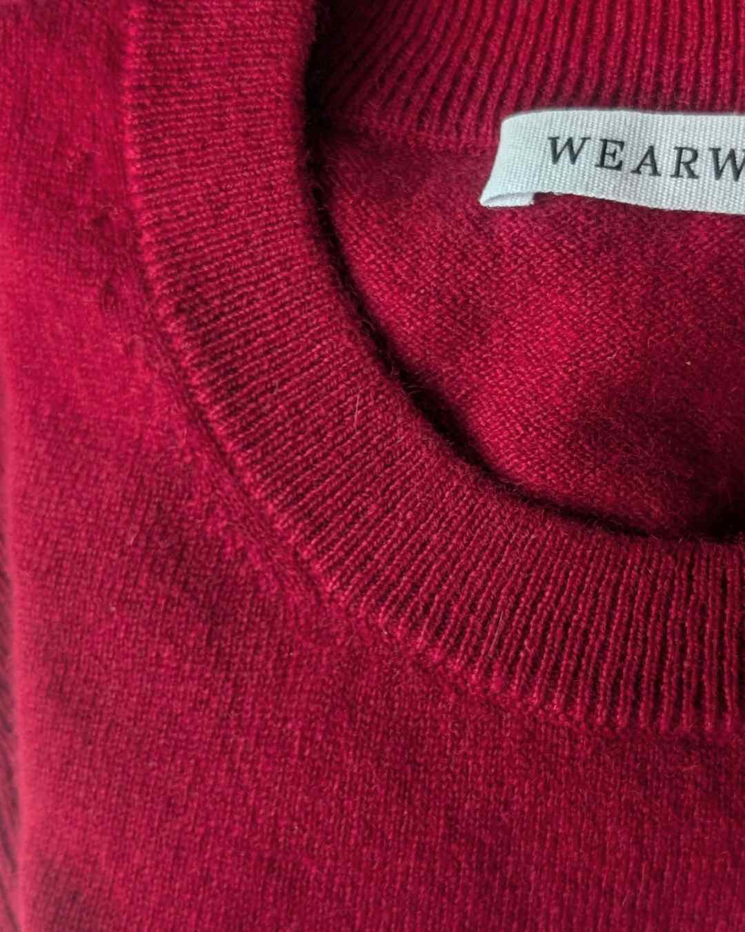 pure cashmere sweater in this seasons on trend colour Wine