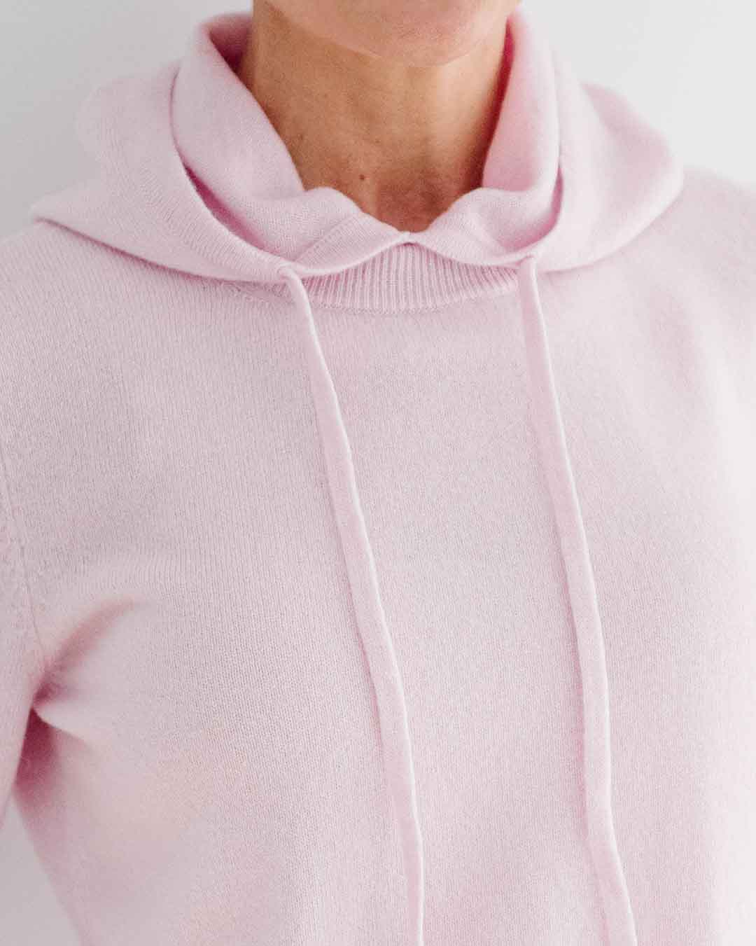 pink cashmere hoodie